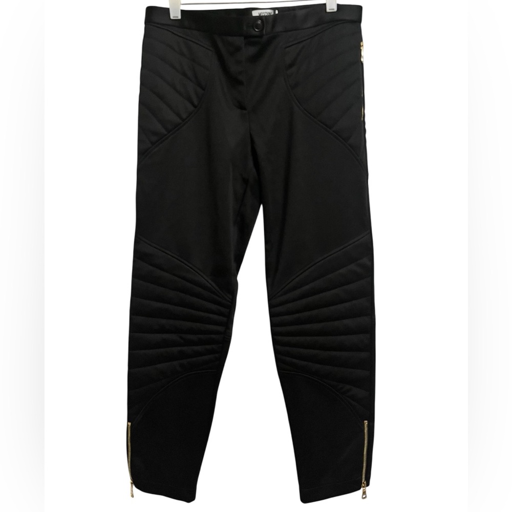 Moschino Cheap and Chic NWT Women’s Black Quilted Moto Pants, size 10